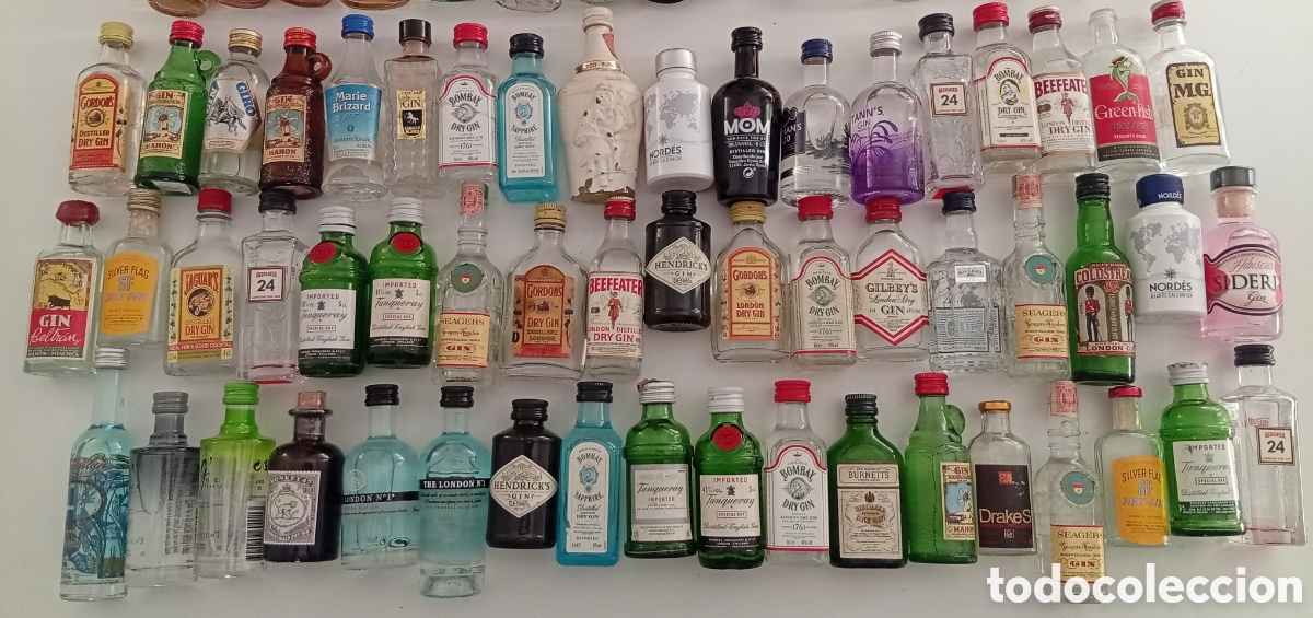 Coleccionismo de vinos y licores: Miniaturas de botellas de Gin