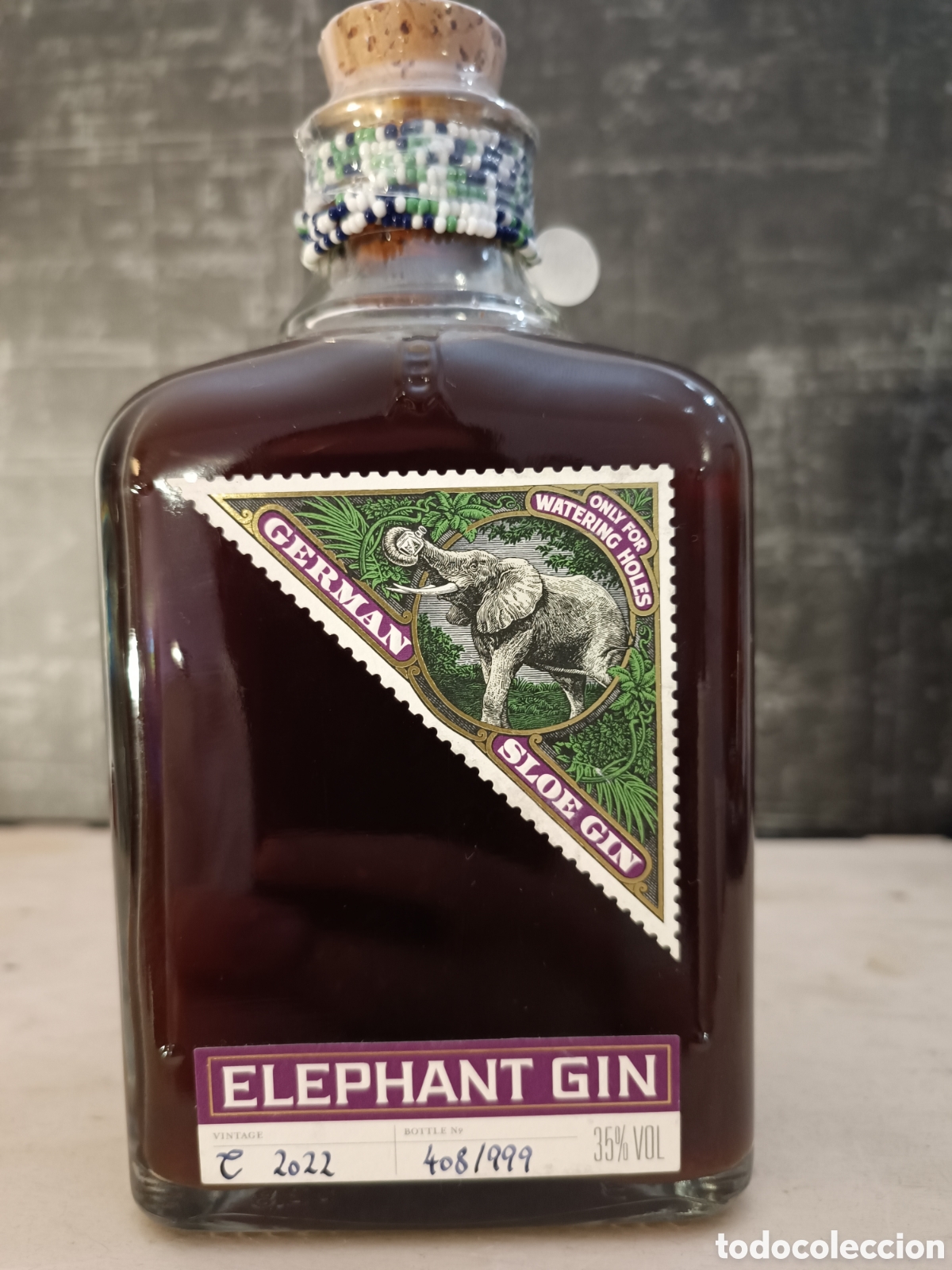 Coleccionismo de vinos y licores: BOTELLA DE GINEBRA PREMIUM &rdquo;ELEPHANT SLOE GIN&rdquo;, BOTELLA NUMERADA.