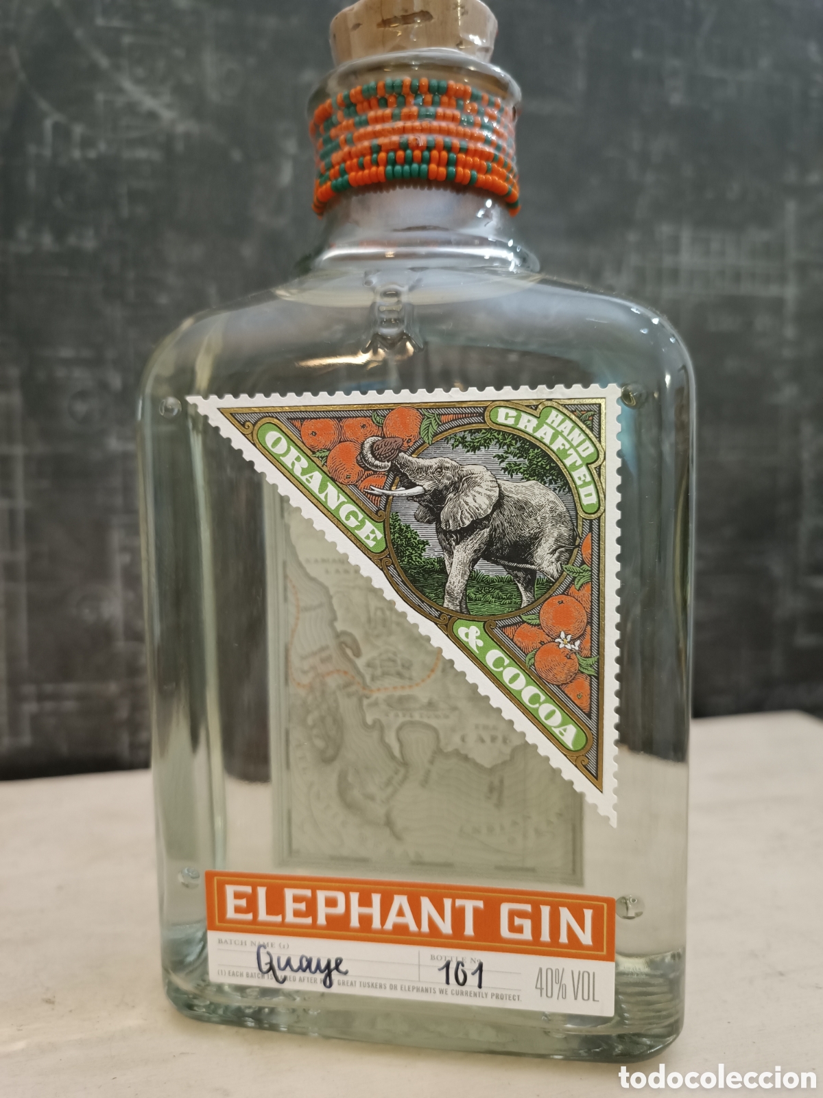 Coleccionismo de vinos y licores: BOTELLA DE GINEBRA ARTESANAL, &rdquo;ELEPHANT GIN QUAYE&rdquo;, ORANGE AND COCOA.