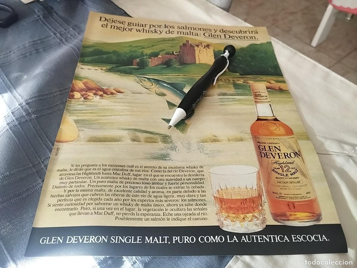 Coleccionismo de vinos y licores: WHISKY GLEN DEVERON ANUNCIO PUBLICIDAD REVISTA 1989