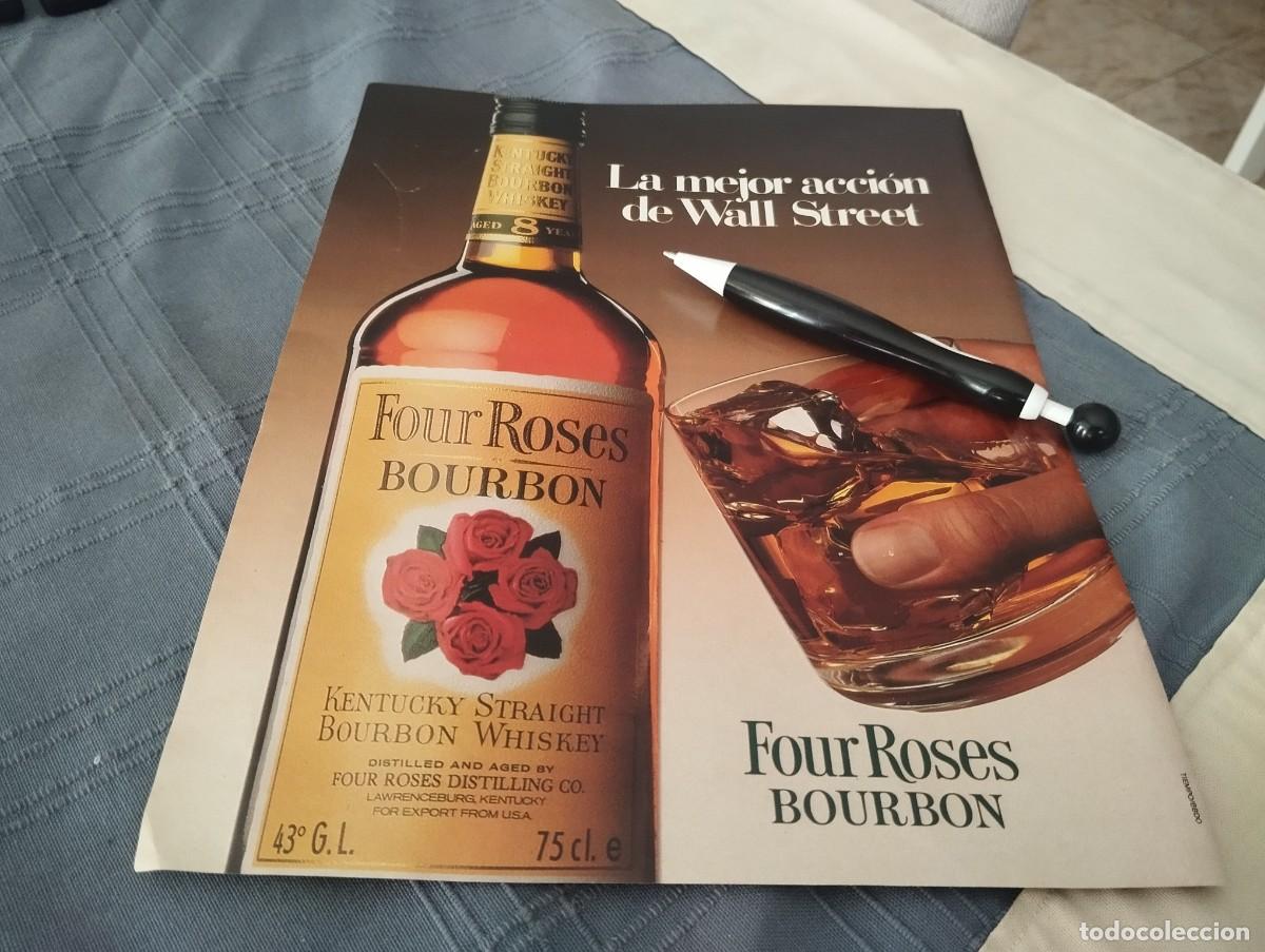Coleccionismo de vinos y licores: WHISKY FOUR ROSES BOURBON ANUNCIO PUBLICIDAD REVISTA 1989 BONITO PARA ENMARCAR