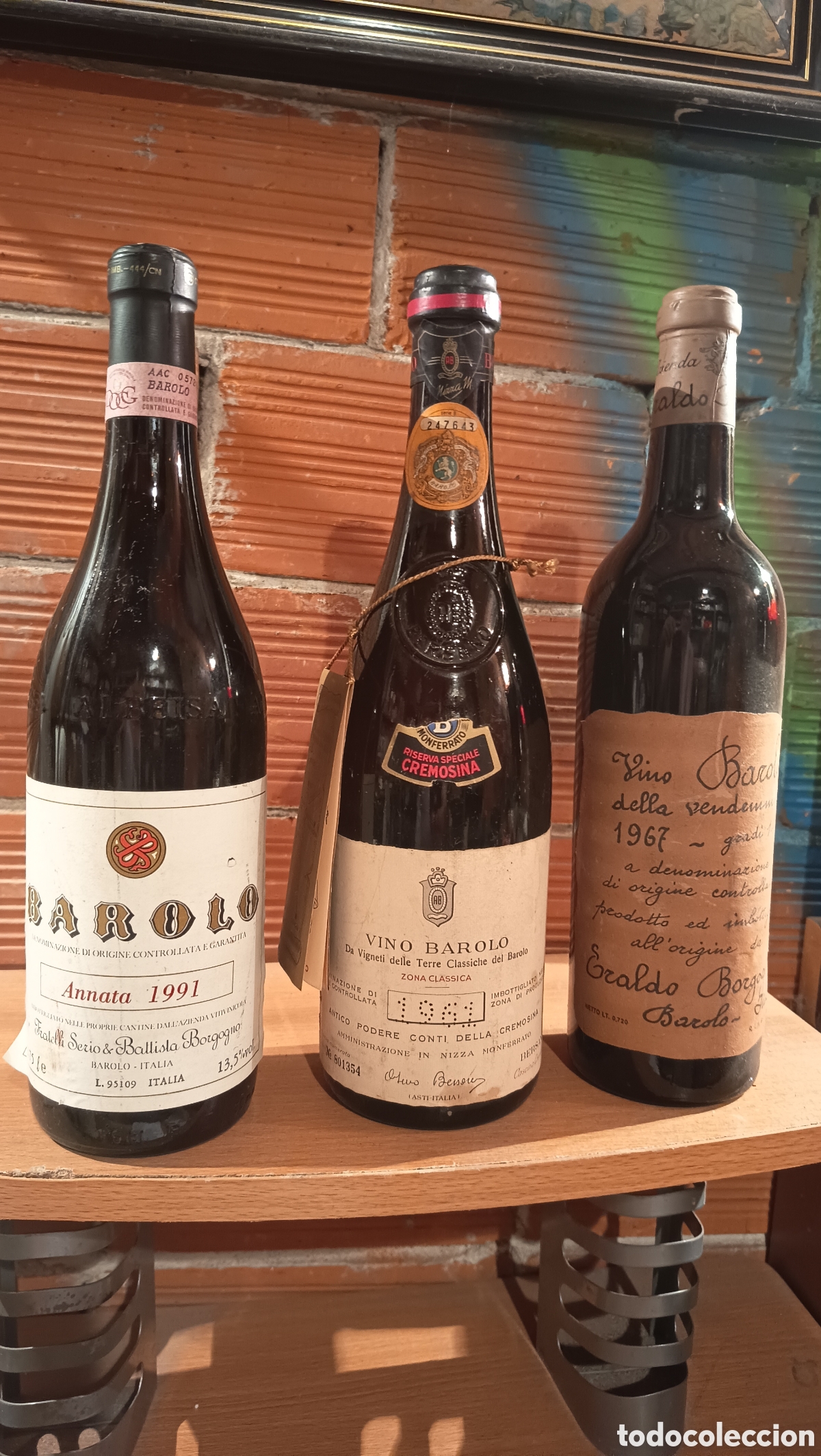 Coleccionismo de vinos y licores: Baroli vintage 1961/67/91