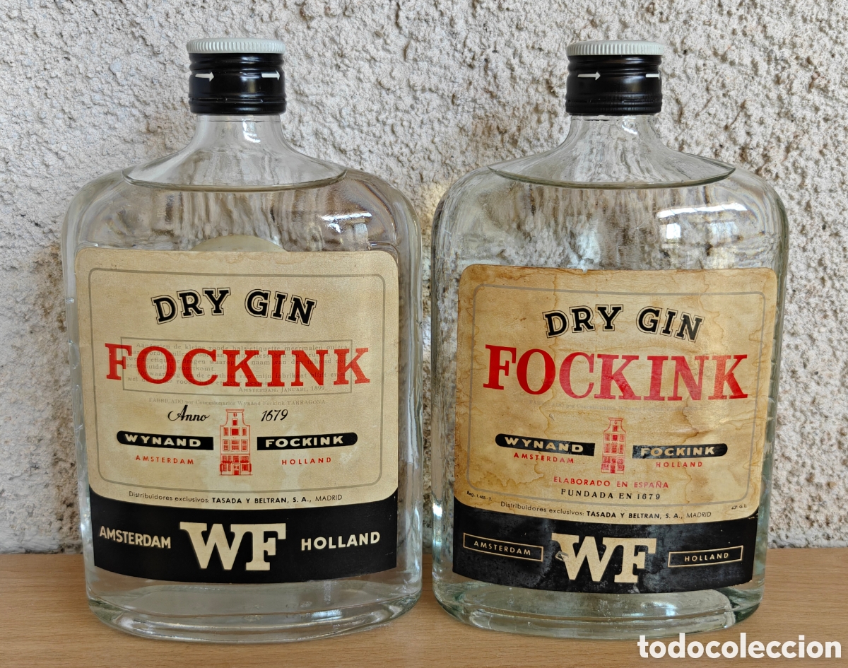Coleccionismo de vinos y licores: 2 Botellas Dry Gin Fockink Antiguas