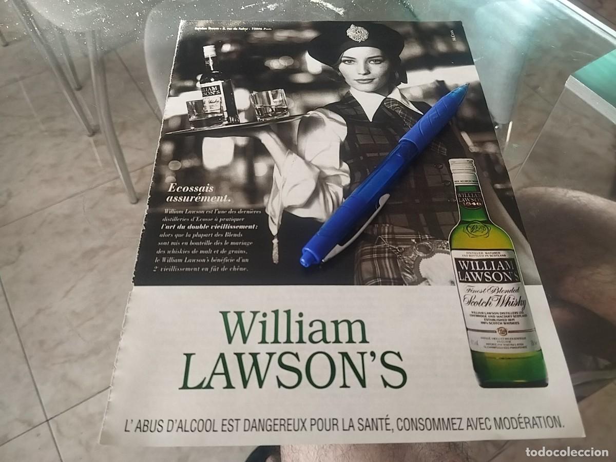 Coleccionismo de vinos y licores: WHISKY WILLIAM LAWSIN'S ANUNCIO PUBLICIDAD REVISTA FRANCESA 1996