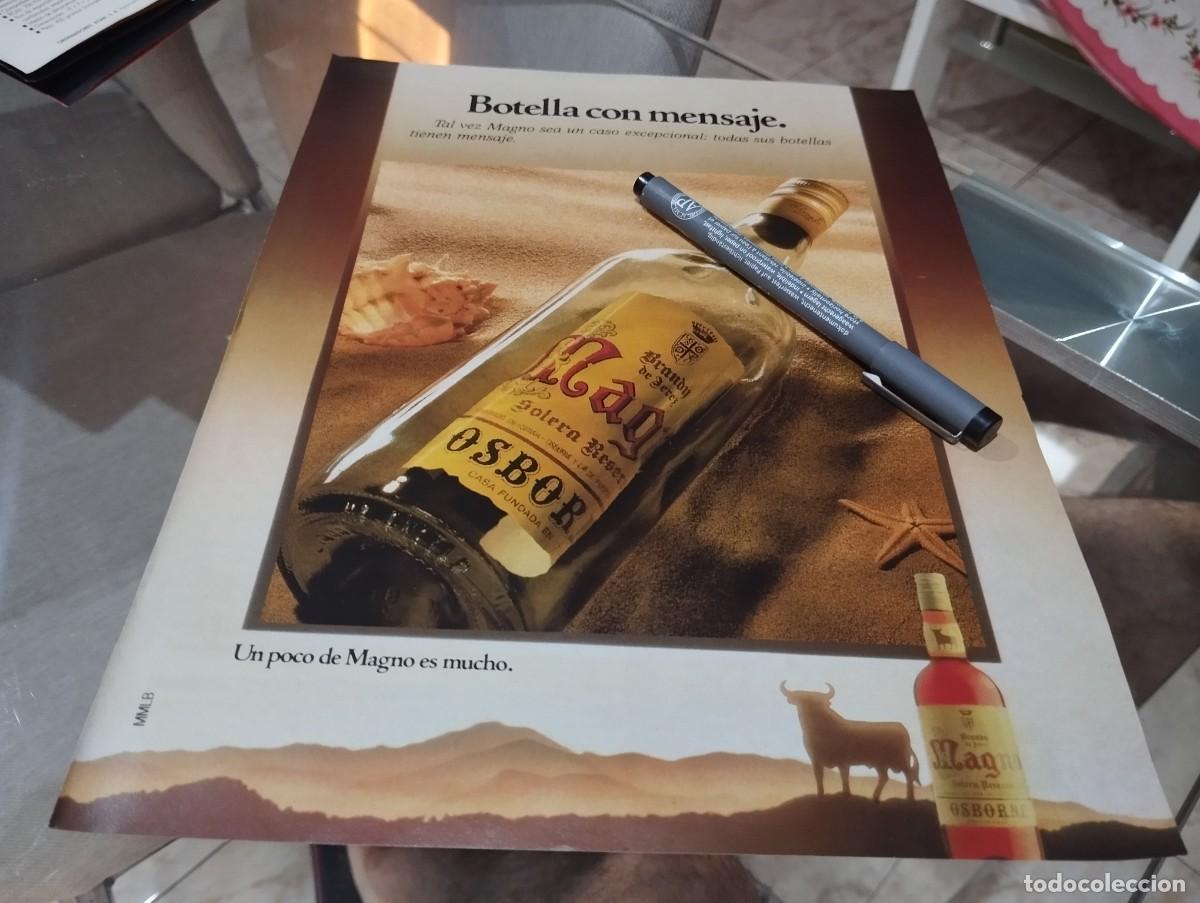 Coleccionismo de vinos y licores: BRANDY MAGNO OSBORNE ANUNCIO PUBLICIDAD REVISTA 1990 BONITO PARA ENMARCAR