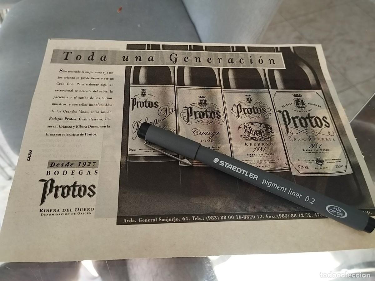 Coleccionismo de vinos y licores: VINO PROTOS ANUNCIO PUBLICIDAD REVISTA 1994