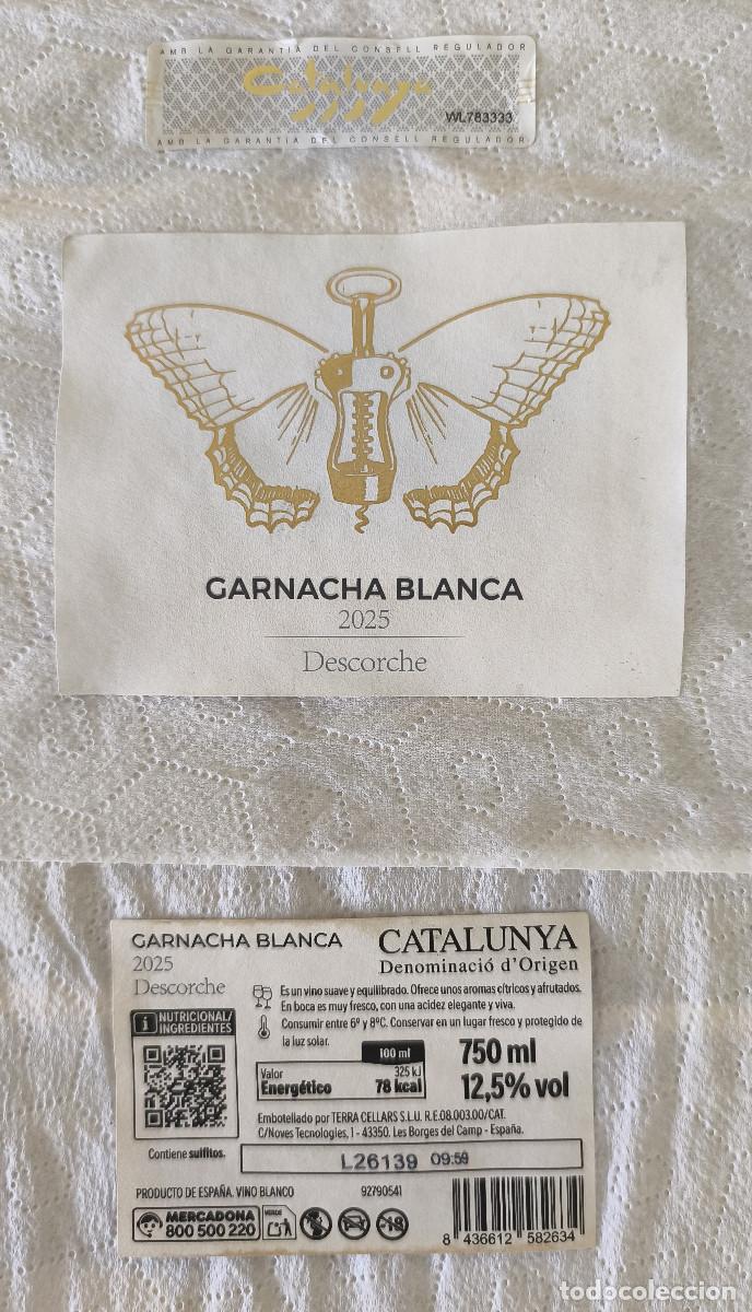 Coleccionismo de vinos y licores: ETIQUETA VINO - GARNACHA BLANCA