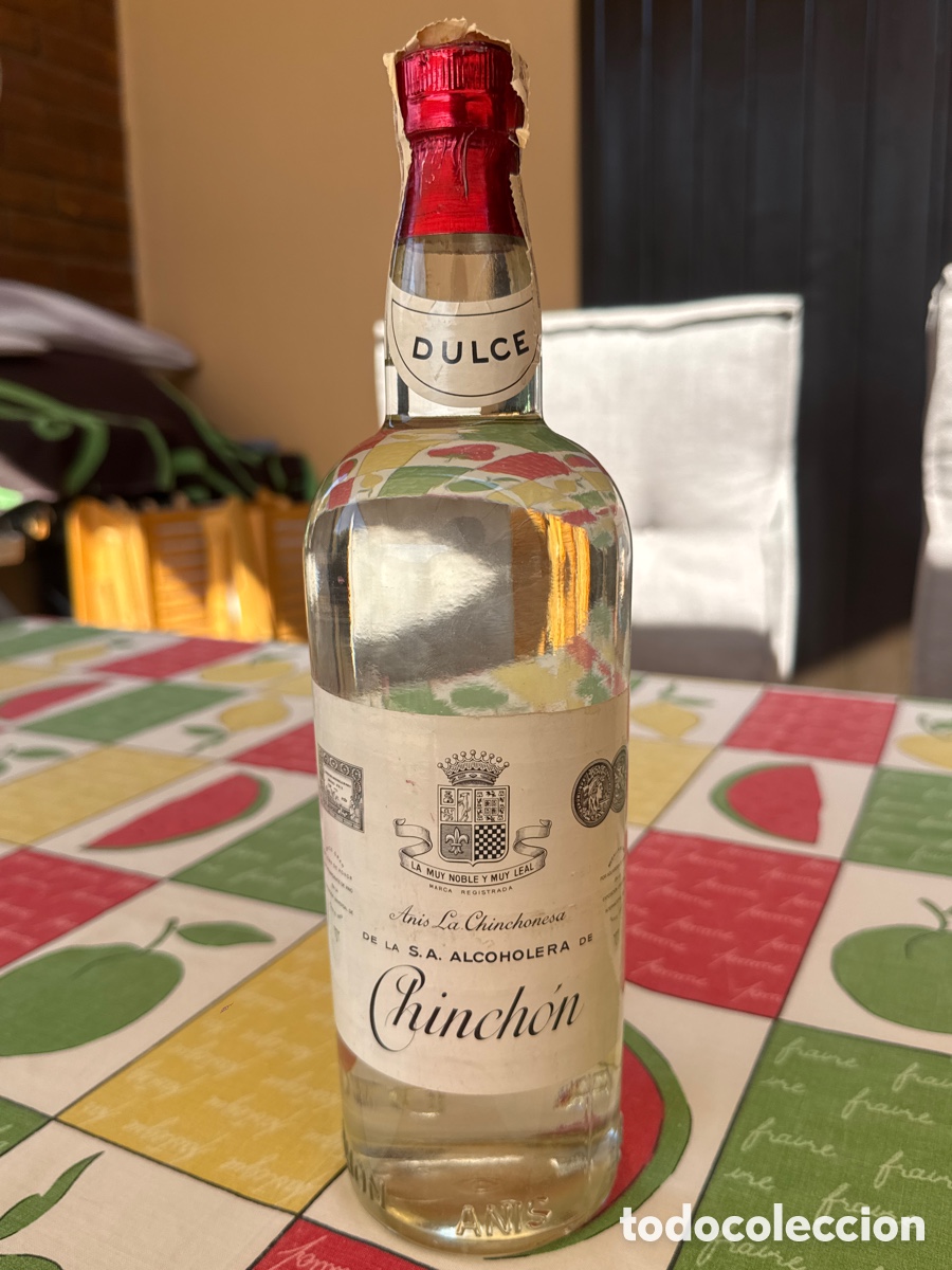 Coleccionismo de vinos y licores: Botella de An&iacute;s La Chinchonesa 1 L sin abrir