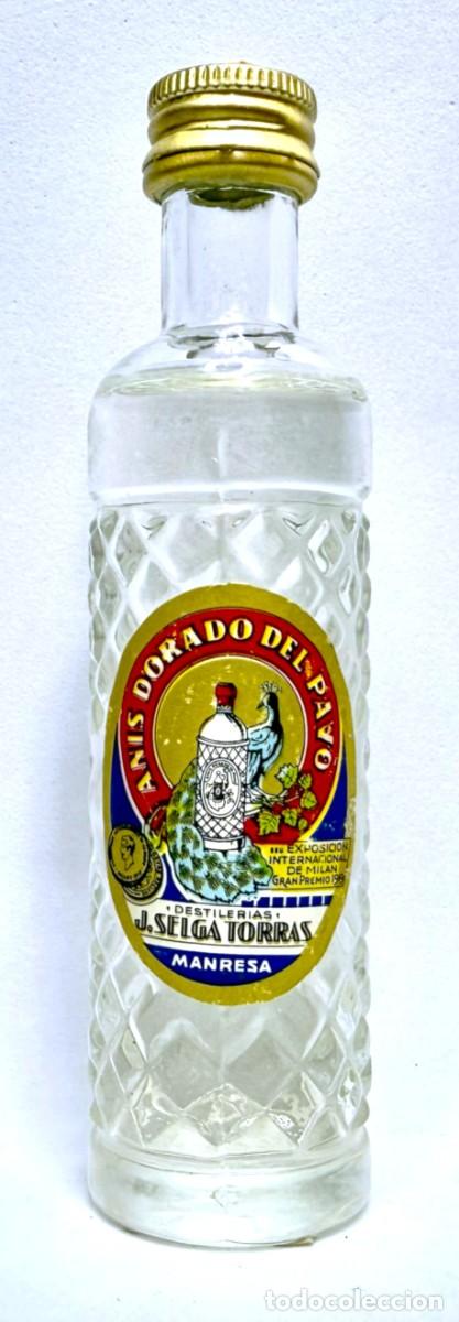 Coleccionismo de vinos y licores: BOTELLIN ANIS DORADO DEL PAVO