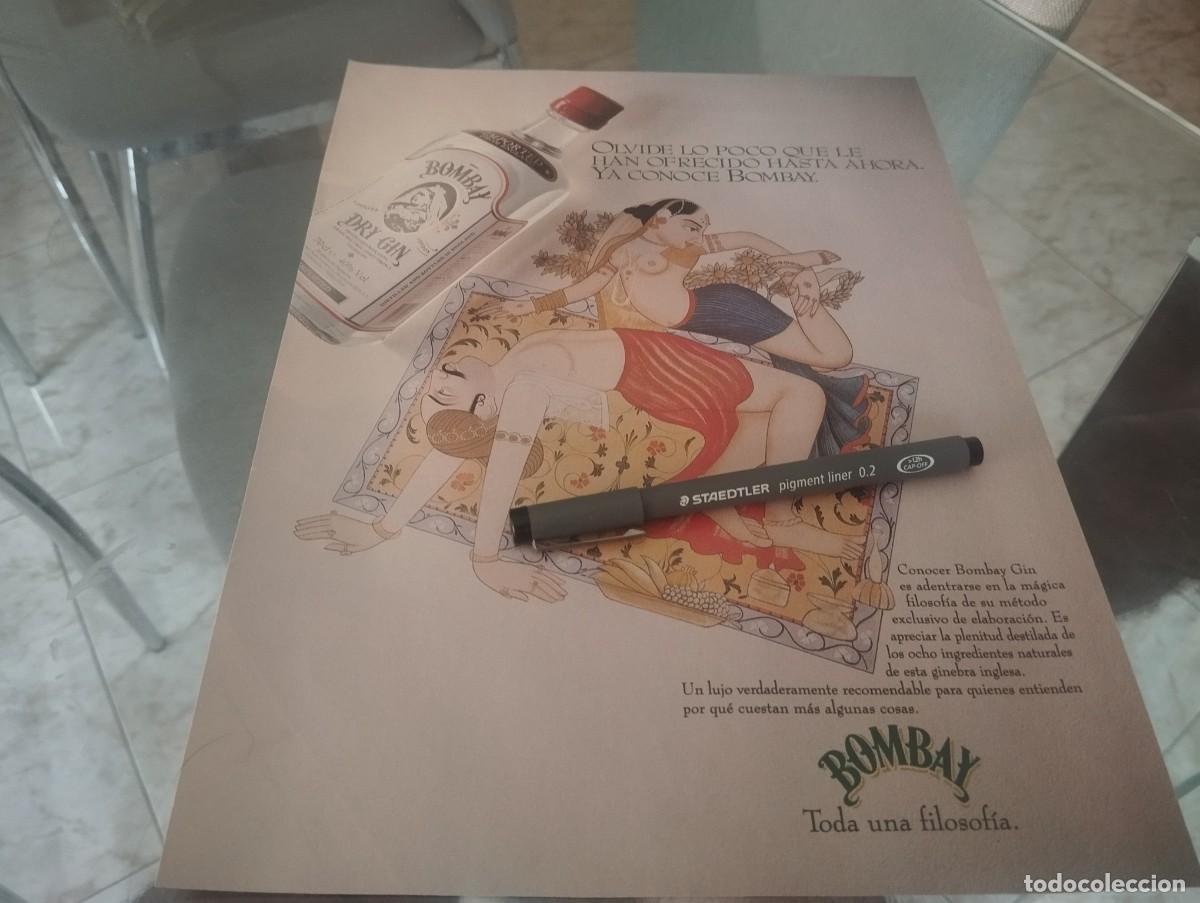 Coleccionismo de vinos y licores: GINEBRA BOMBAY ANUNCIO PUBLICIDAD REVISTA 1992