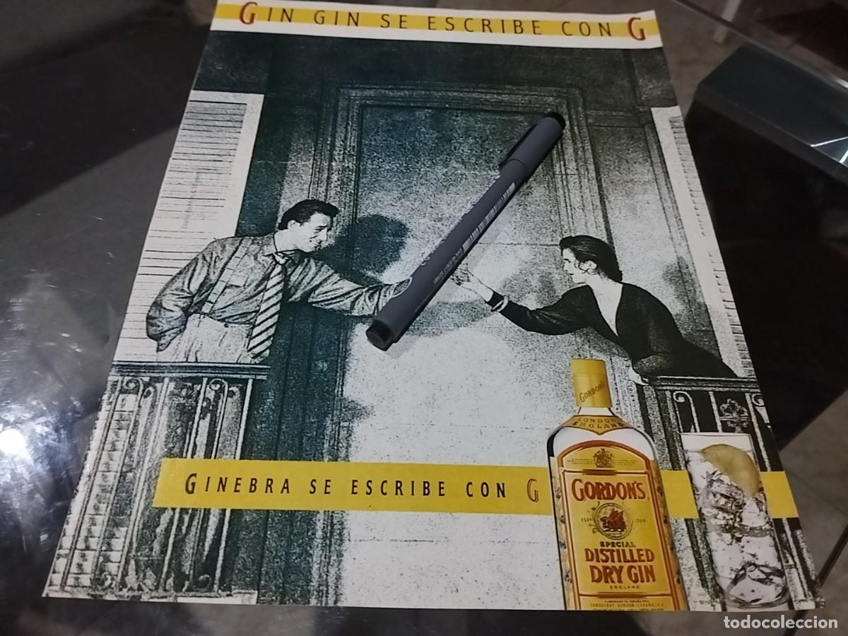 Coleccionismo de vinos y licores: GINEBRA GORDON'S DRY GIN ANUNCIO PUBLICIDAD REVISTA 1990 BONITO PARA ENMARCAR