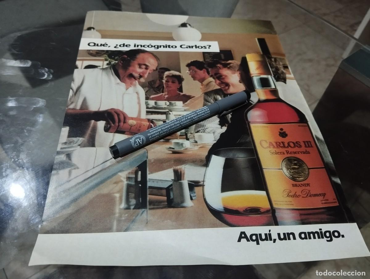 Coleccionismo de vinos y licores: CO&Ntilde;AC BRANDY CARLOS III ANUNCIO PUBLICIDAD REVISTA 1990 BONITO PARA ENMARCAR
