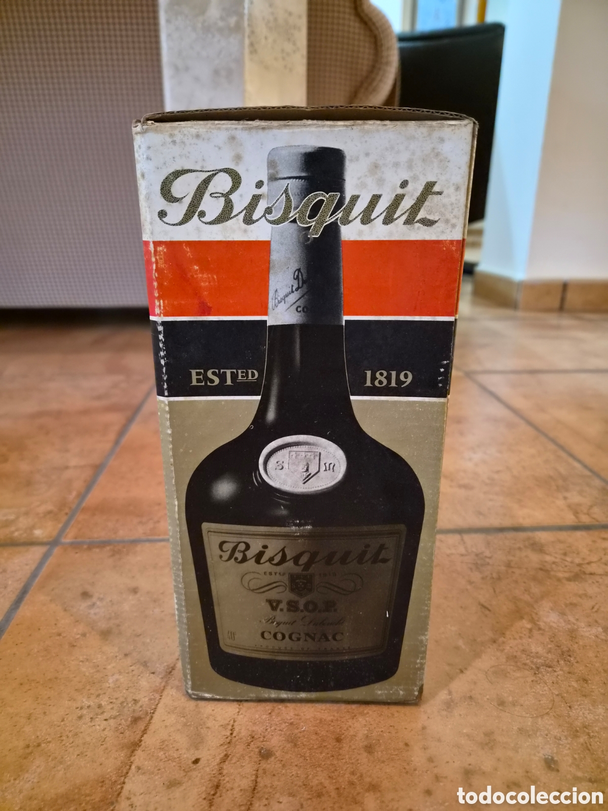 Coleccionismo de vinos y licores: Botella de Bisquit V.S.O.P. Cognac en su caja original