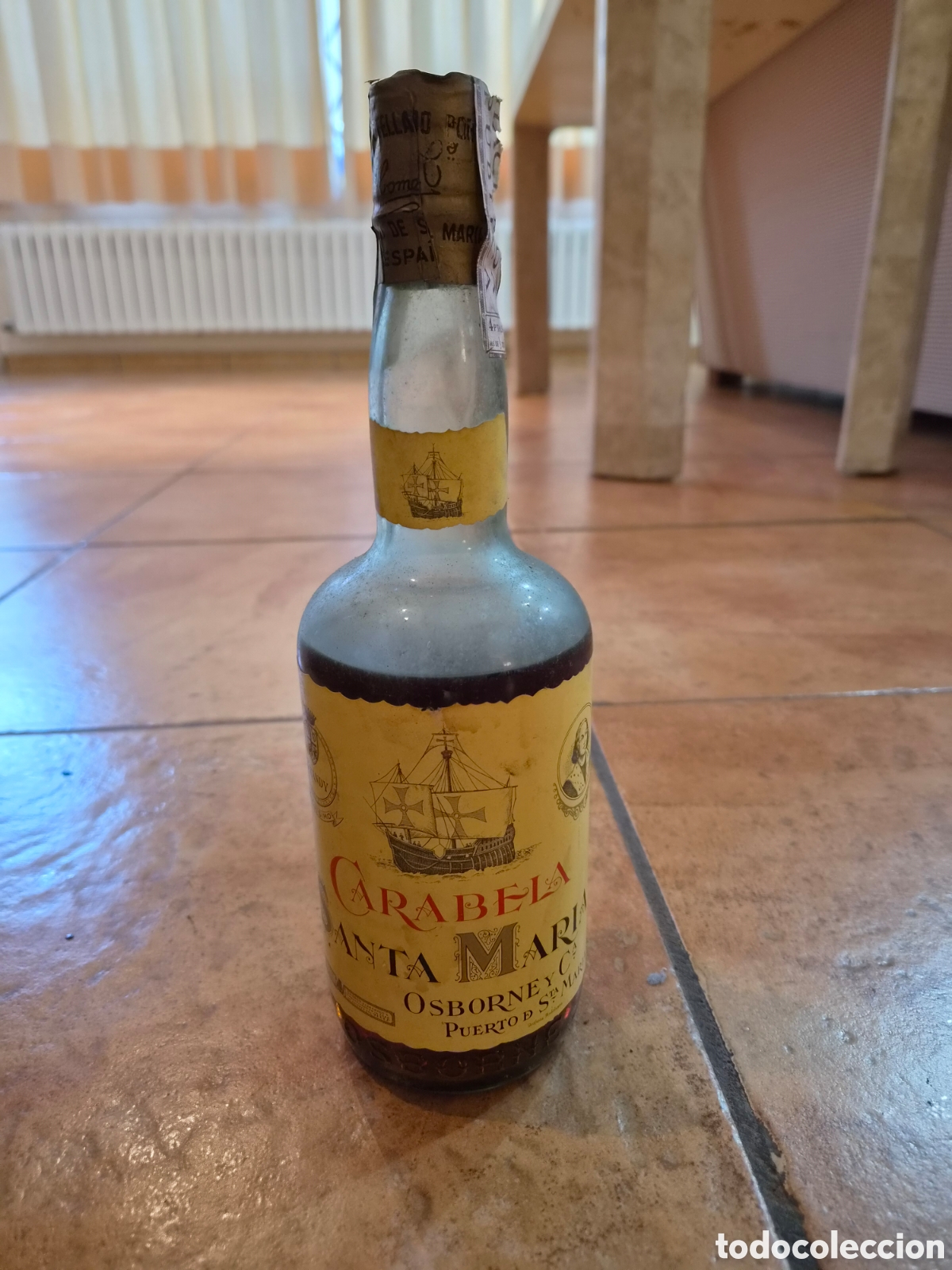 Coleccionismo de vinos y licores: Brandy Carabela Santa Mar&iacute;a
