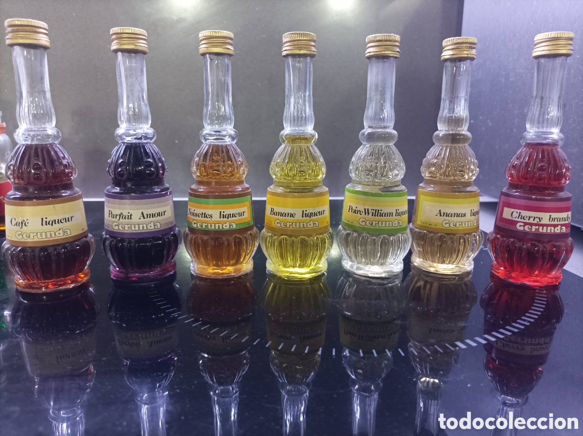 Coleccionismo de vinos y licores: BOTELLITA LICOR GERUNDA DESTILER&Iacute;AS GERONA 7 UNIDADES SIN ABRIR