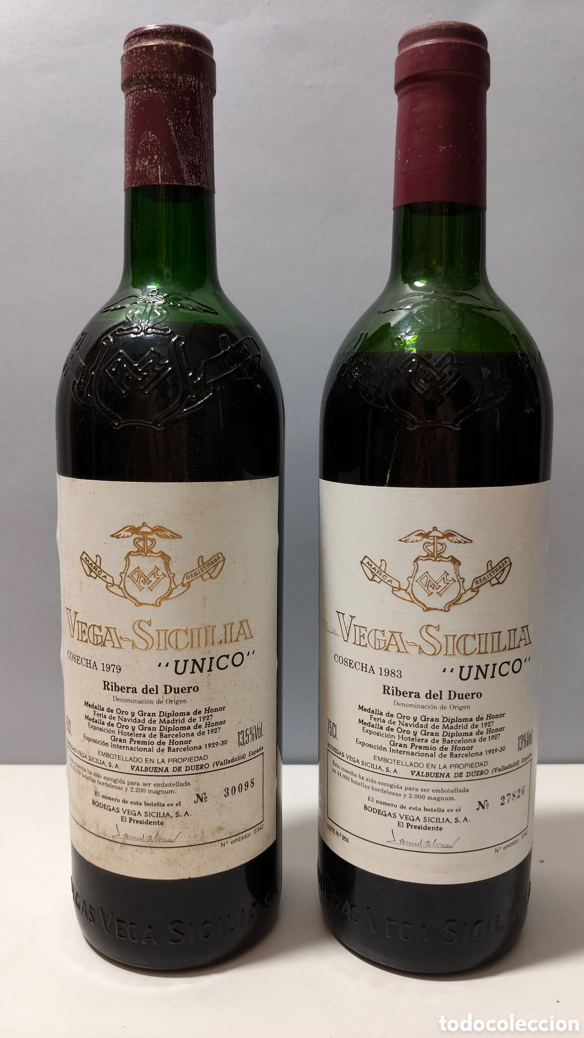 Coleccionismo de vinos y licores: VINO VEGA SICILIA UNICO 1979 y 1983