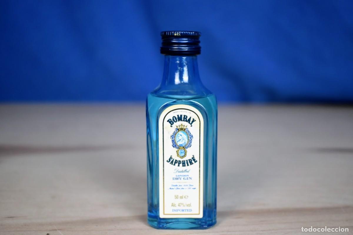 Coleccionismo de vinos y licores: Botell&iacute;n miniatura Ginebra Bombay Sapphire 50ML