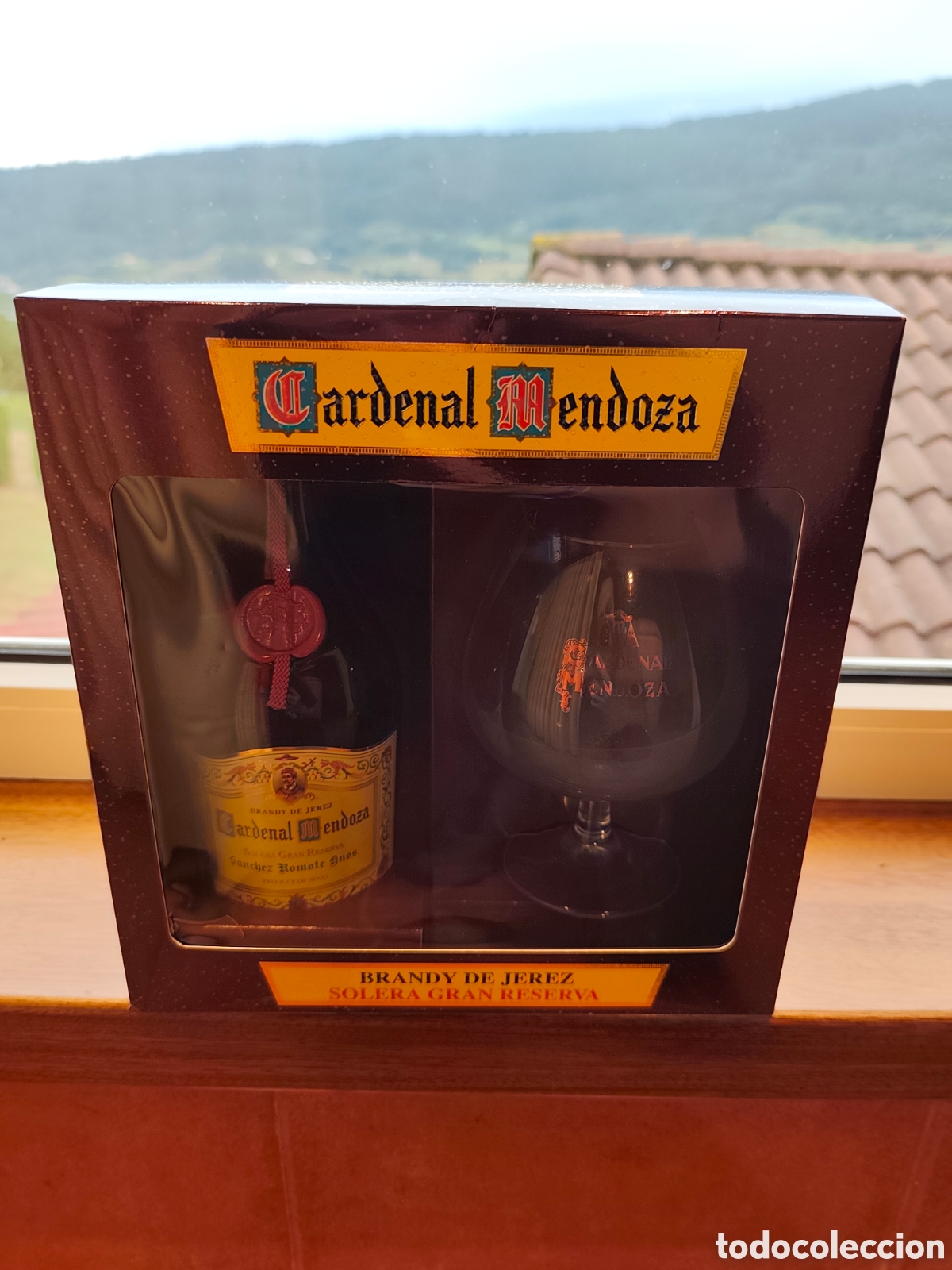 Coleccionismo de vinos y licores: Botella de brandy Cardenal Mendoza Solera Gran Reserva en caja original con vaso