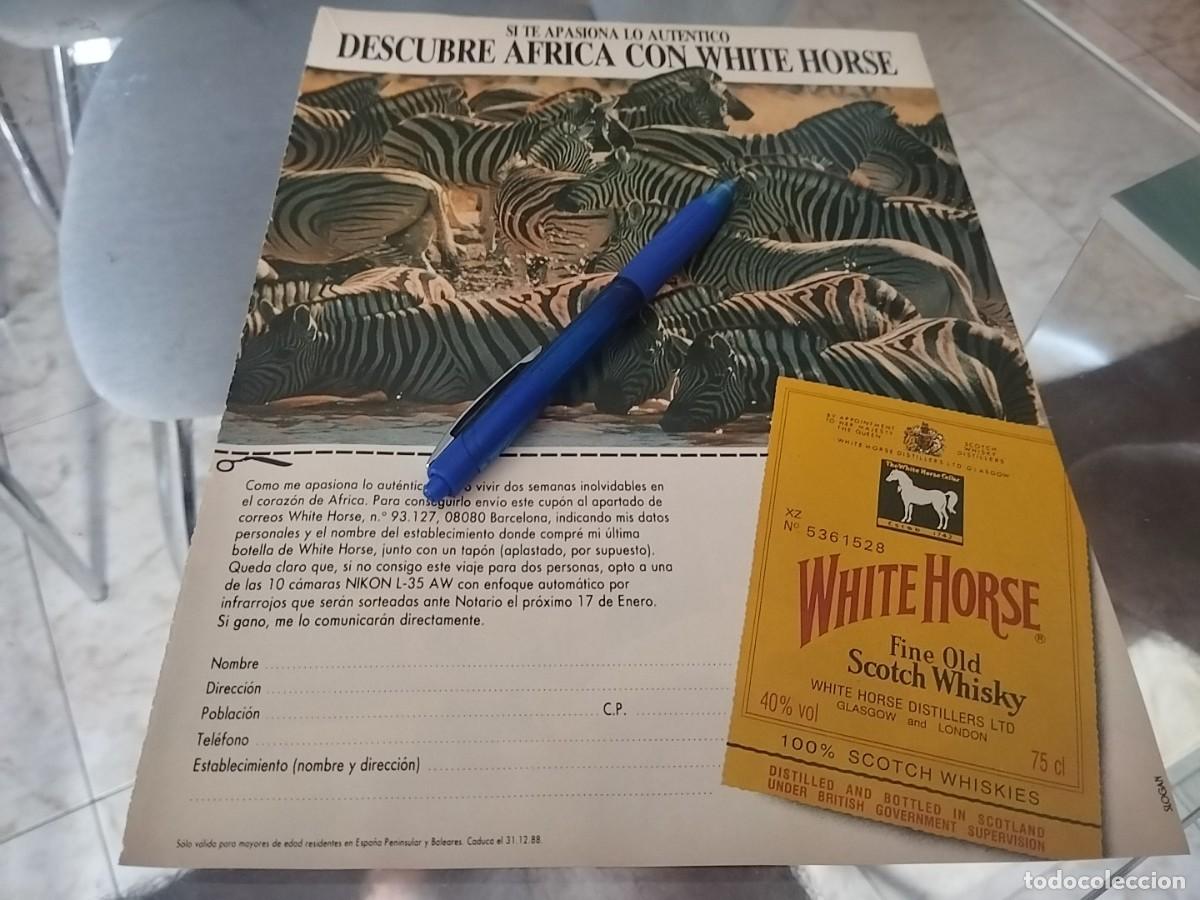 Coleccionismo de vinos y licores: WHISKY WHITE HORSE ANUNCIO PUBLICIDAD REVISTA 1988 BONITO PARA ENMARCAR