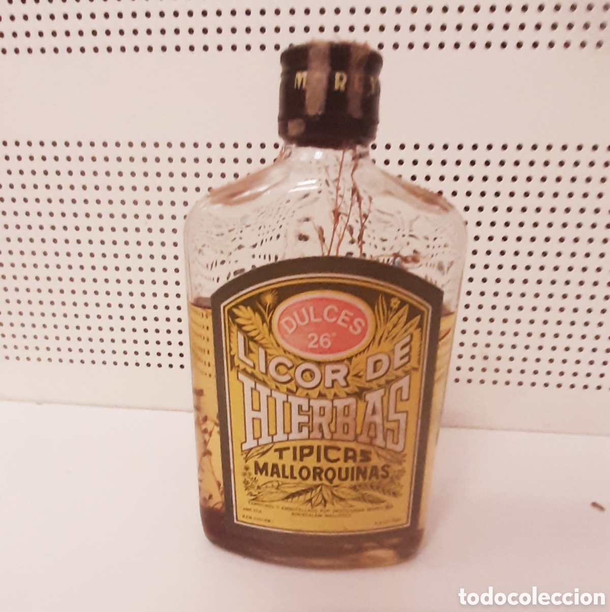 Coleccionismo de vinos y licores: petaca licor de hierbas t&iacute;picas mallorquinas
