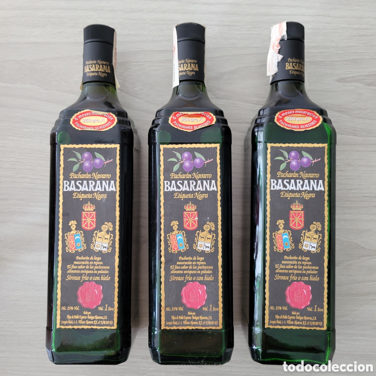 Coleccionismo de vinos y licores: 3 Botellas Pacharan Basarana