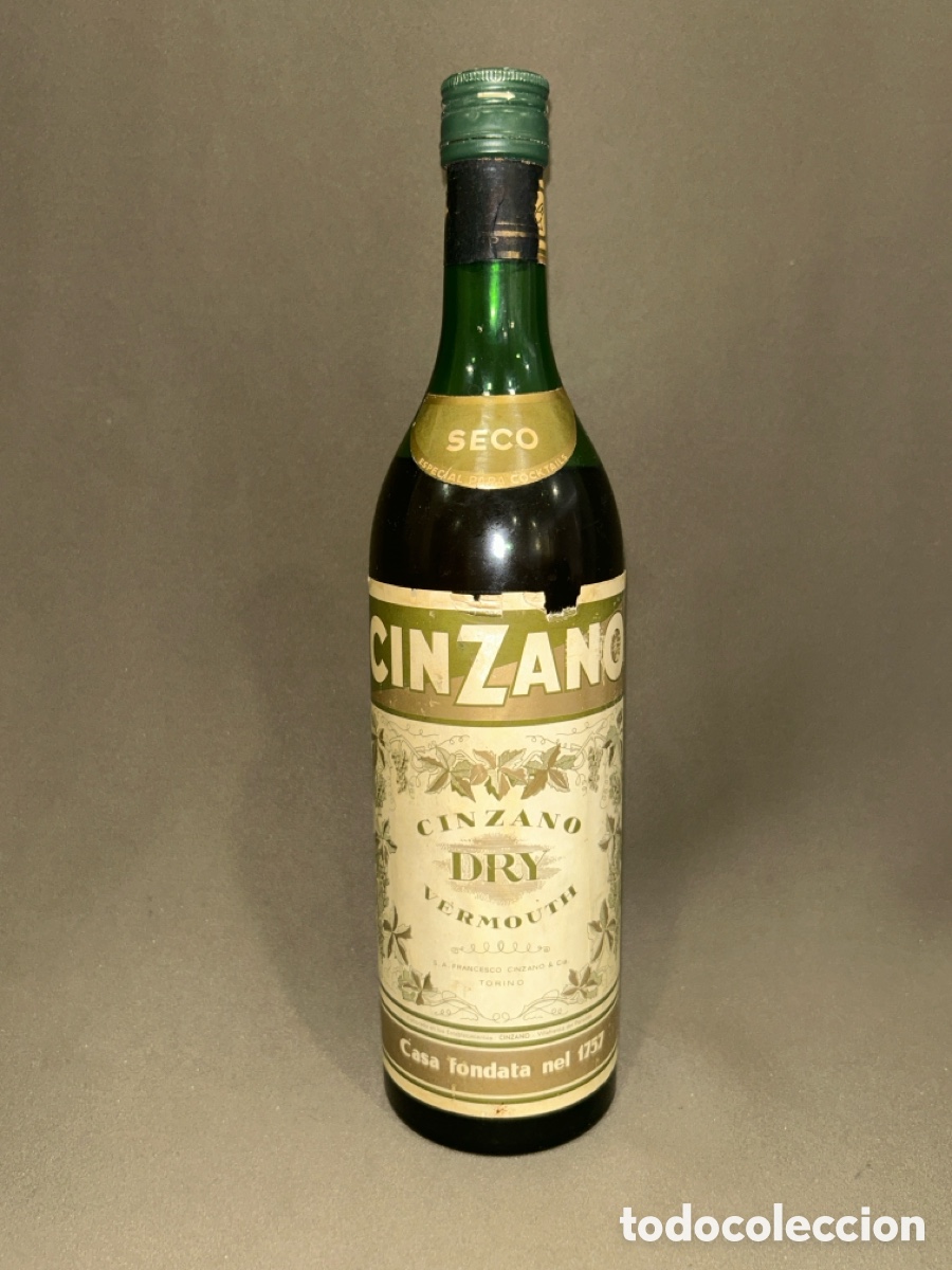 Coleccionismo de vinos y licores: BOTELLA CINZANO DRY VERMOUTH SECO 1 LITRO *PRECINTADA, LLENA*