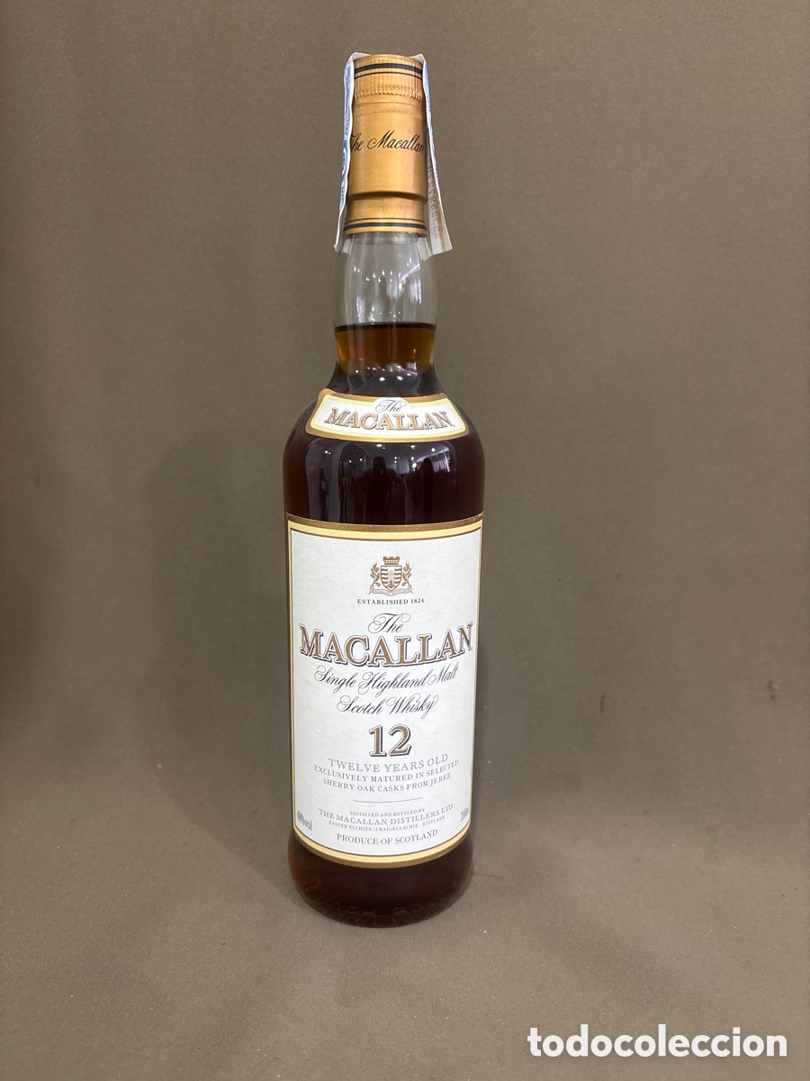 Coleccionismo de vinos y licores: Botella de whisky THE MACALLAN 12 YEARS OLD*PRECINTADA Y LLENA*ver fotos