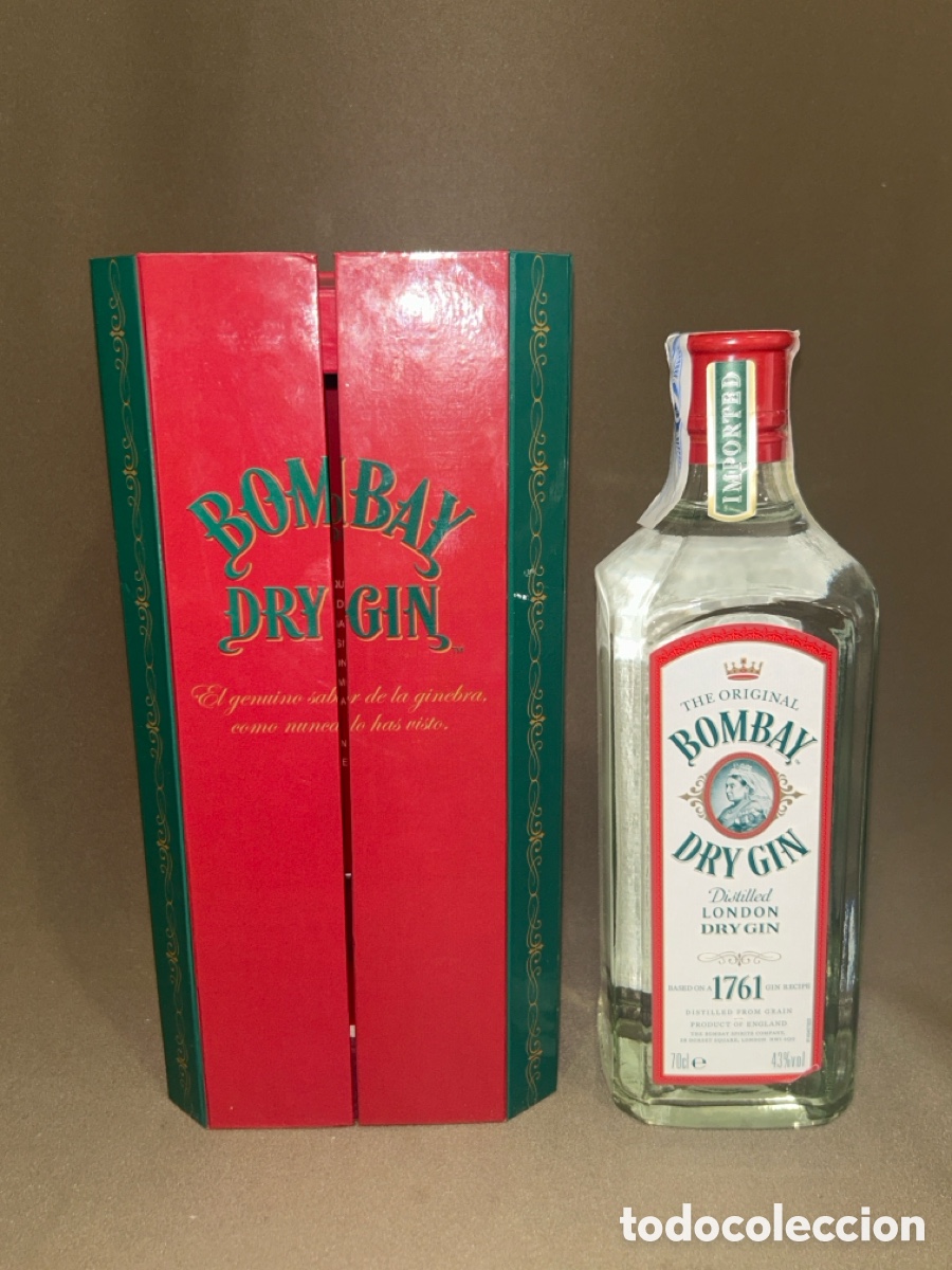 Coleccionismo de vinos y licores: BOTELLA DE BOMBAY DRY GIN 1761 EN SU CAJA *PRECINTADA, LLENA*