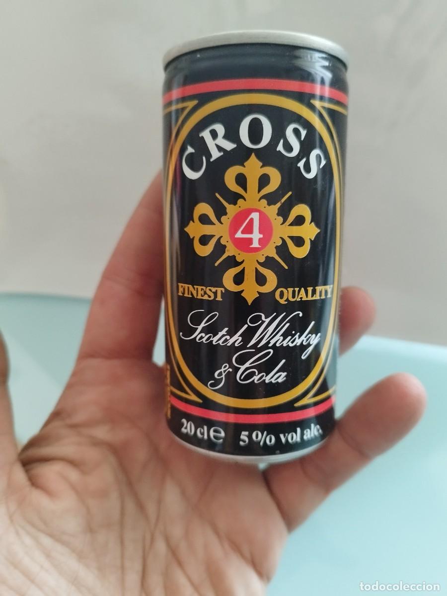 Coleccionismo de vinos y licores: Lata vac&iacute;a de 20 cl de whisky con cola de la marca Cross con un 5% de volumen de alcohol.