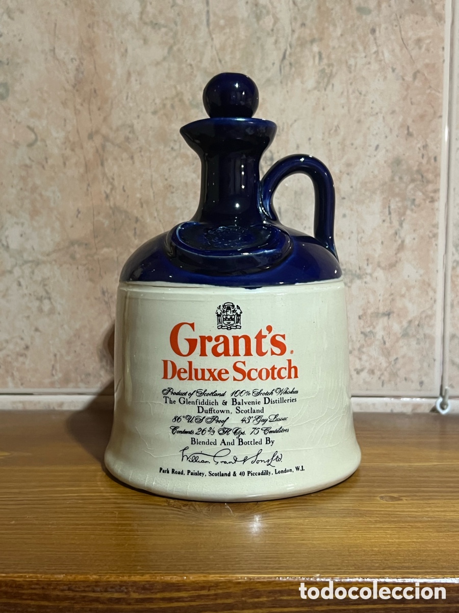 Coleccionismo de vinos y licores: JARRA VINTAGE CER&Aacute;MICA ESMALTADA. GRANT'S DELUXE SCOTCH WHISKY. Env&iacute;o certificado 8&euro;