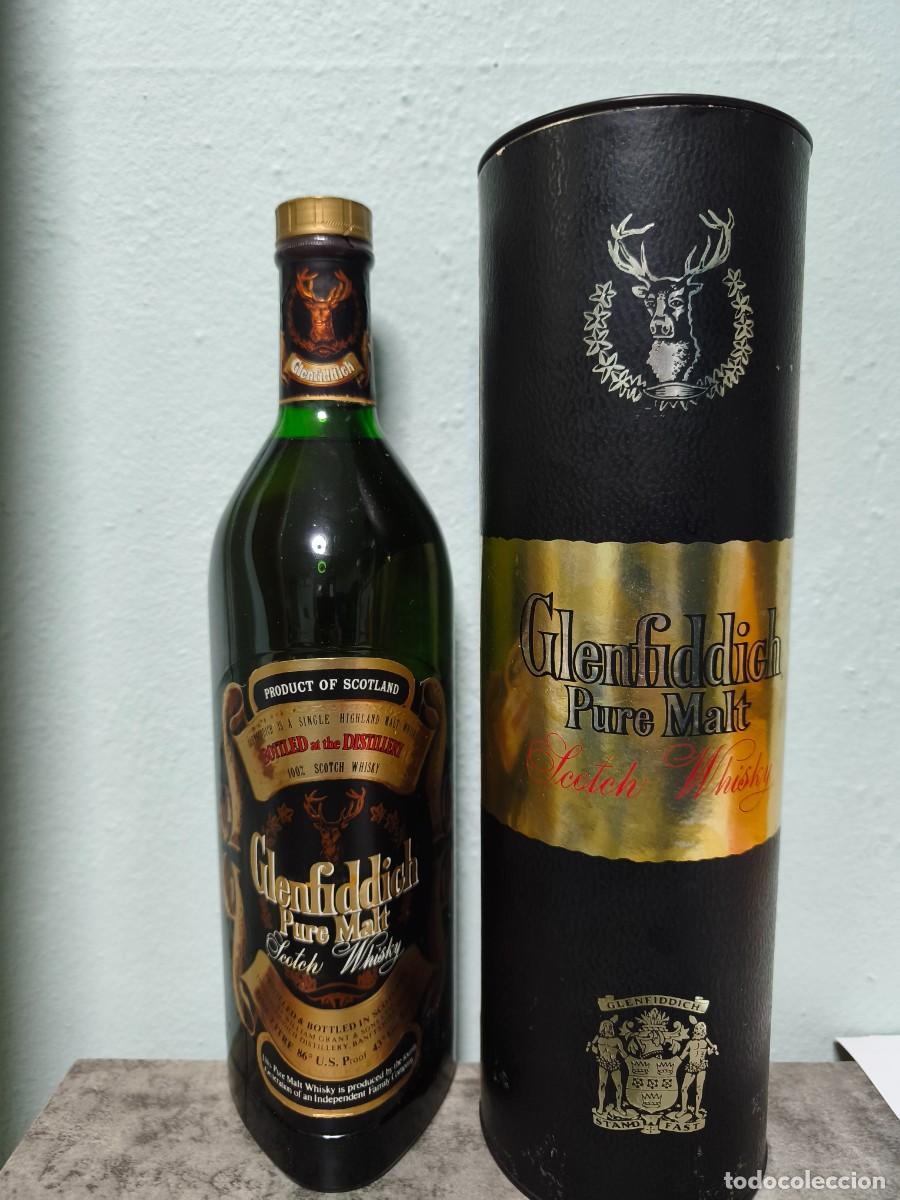 Coleccionismo de vinos y licores: GLENFIDDICH PURE MALT &ndash; 1 LITRE &ndash; 43% ABV &ndash; VINTAGE 1970s &ndash; ORIGINAL BOX