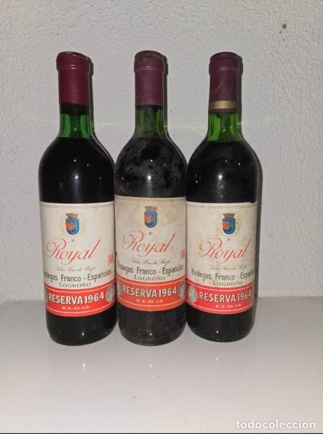 Coleccionismo de vinos y licores: 2 BOTTLES ROYAL RIOJA RESERVA 1964 &ndash; BODEGAS FRANCO-ESPA&Ntilde;OLAS &ndash; VINTAGE WINE