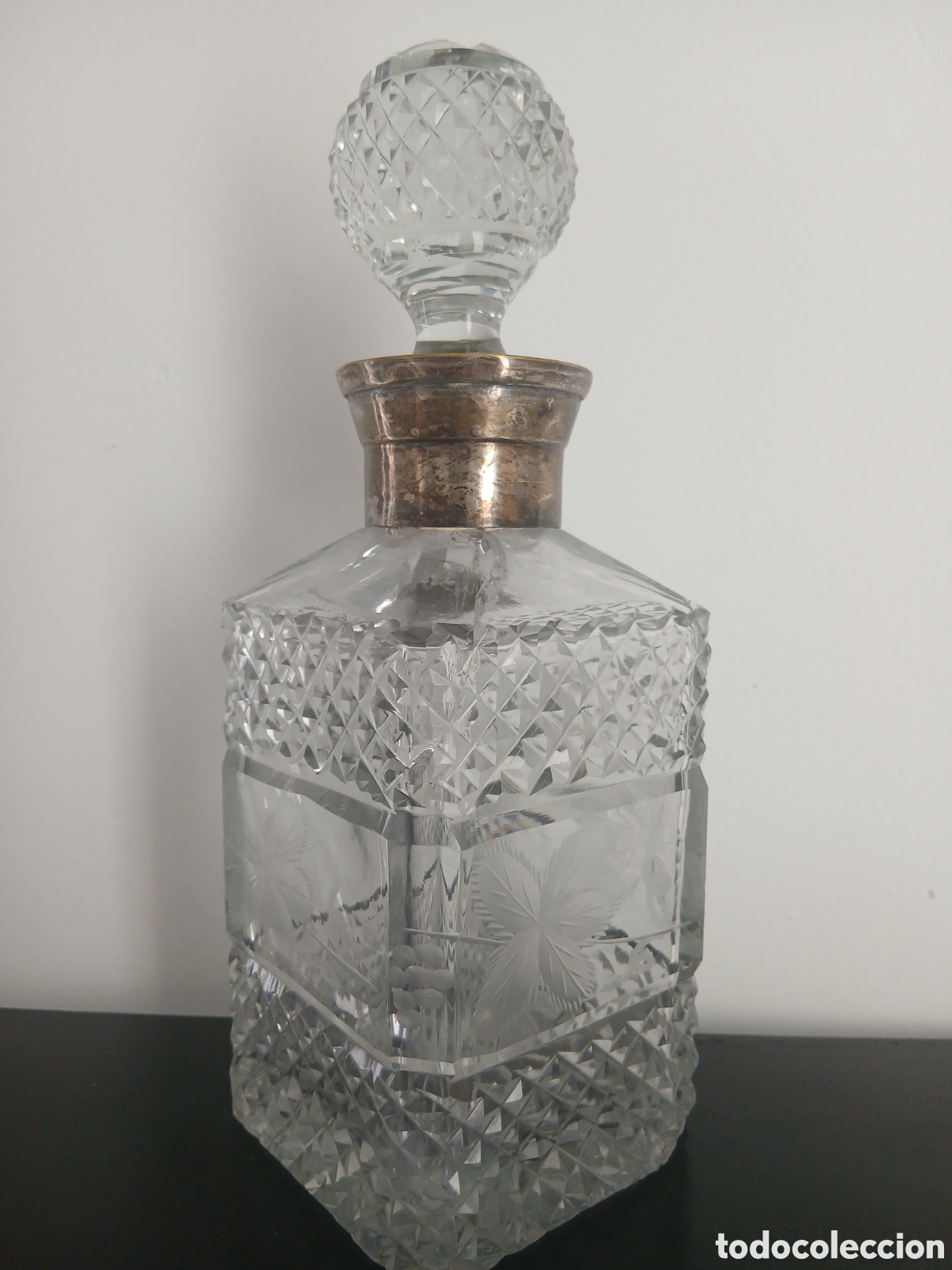 Coleccionismo de vinos y licores: Licorera antigua cristal tallado, decantador de whisky