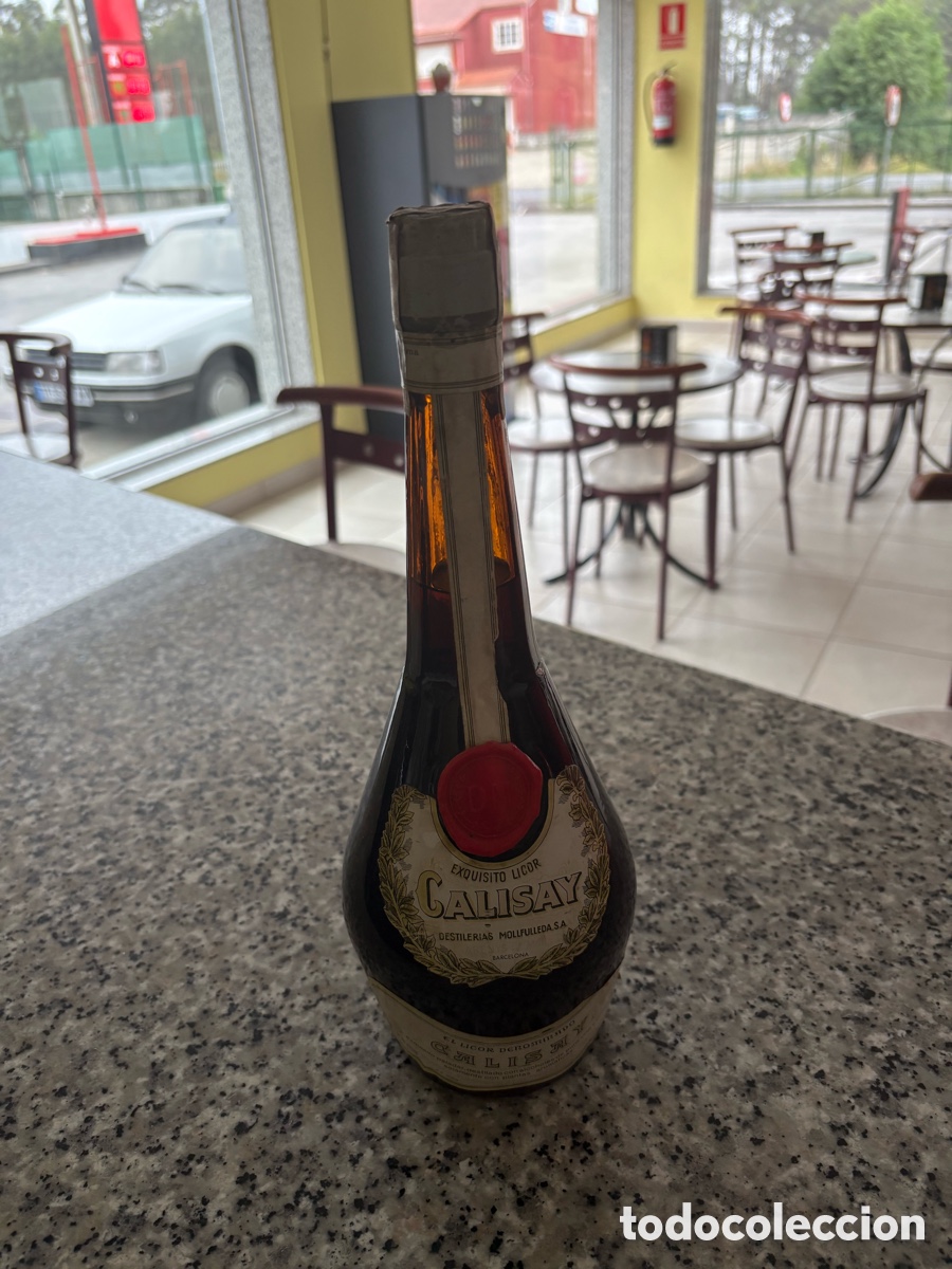 Coleccionismo de vinos y licores: ANTIGUA BOTELLA CALISAY MOLLFULLEDA 1 LITRO MV-35 &ndash; A&Ntilde;OS 60/70 &ndash; PRECINTADA