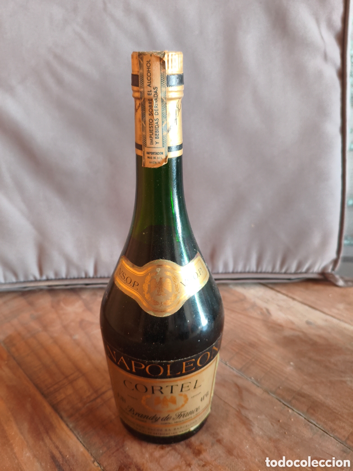 Coleccionismo de vinos y licores: Antigua botella Brandy Napole&oacute;n