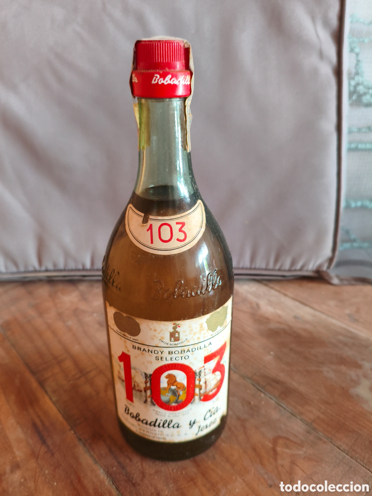Coleccionismo de vinos y licores: Antigua botella Brandy