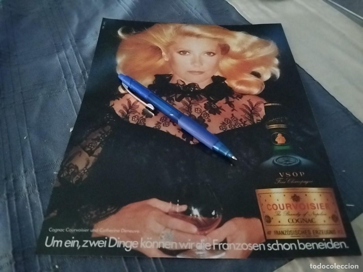 Coleccionismo de vinos y licores: COURVOISIER COGNAC CO&Ntilde;AC CATHERINE DENEUVE CLIPPING HOJA ANUNCIO PUBLICIDAD REVISTA ALEMANA 1978