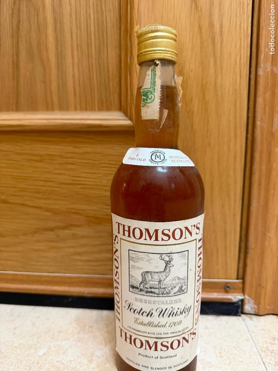 Coleccionismo de vinos y licores: Botella de whisky thomson&rsquo;s 5 years