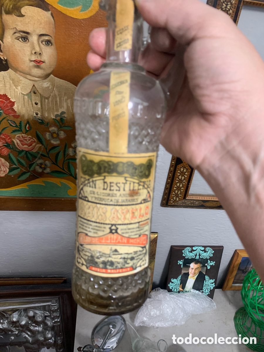 Coleccionismo de vinos y licores: ANTIGUA BOTELLA DE ANIS J. JUAN MOMPO AYELO DE MALFERIT VALEN
