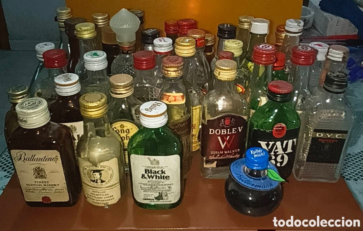 Coleccionismo de vinos y licores: Colecci&oacute;n de botellitas de bebidas