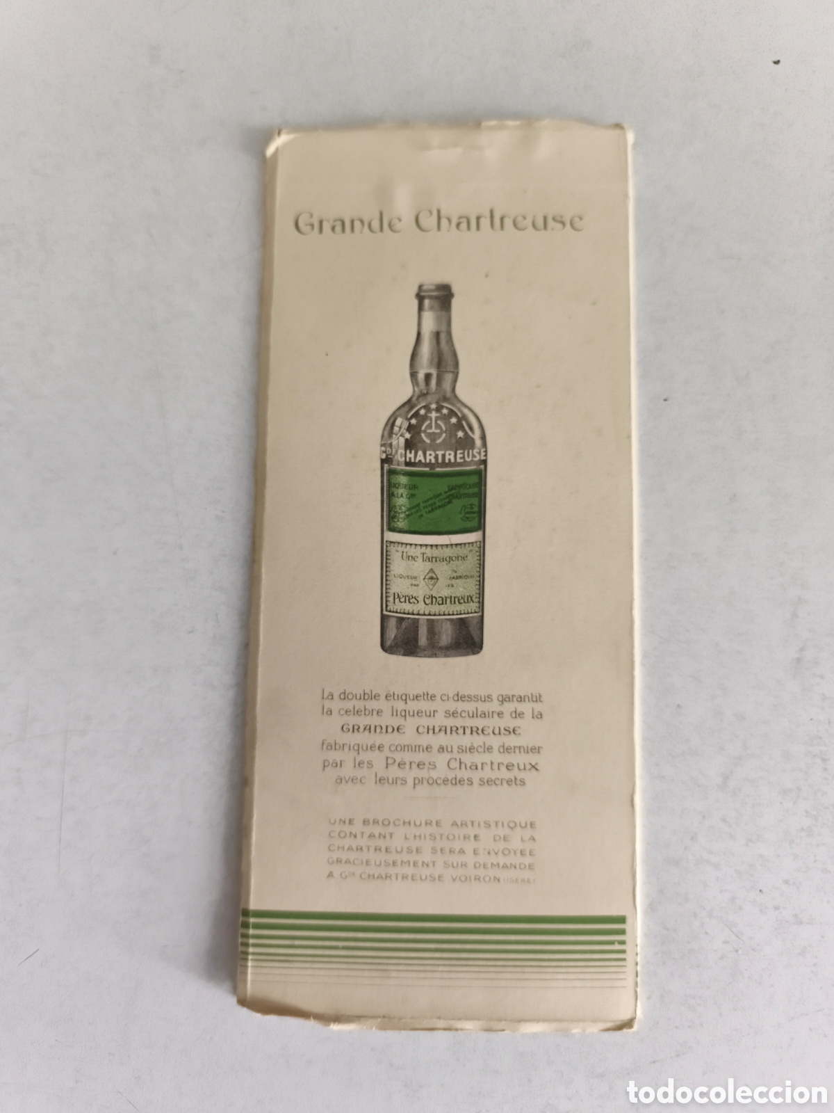 Collection of wines and liquors: Antigua libreta anotaciones juego Bridge Con publicidad de licor Chartreuse original