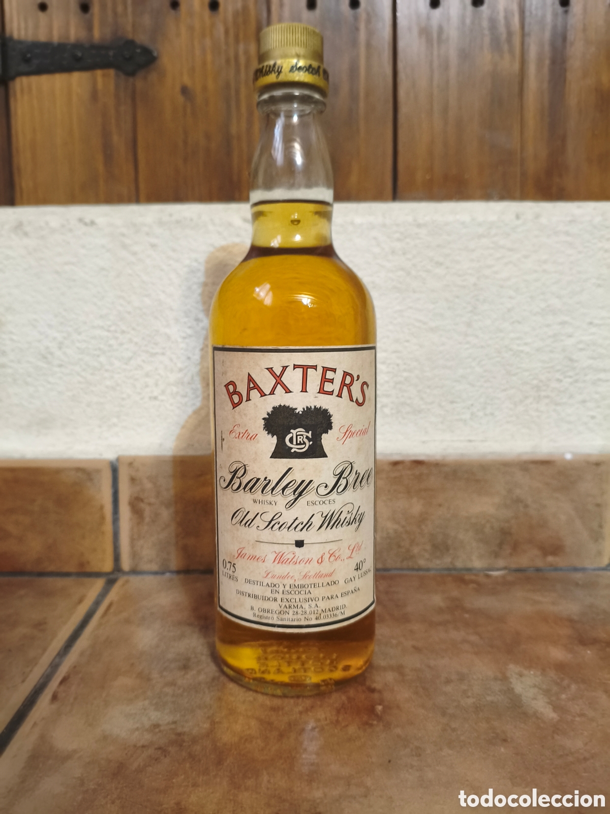 Coleccionismo de vinos y licores: Antiguo botella Baxter's Barley Bro Old Scotch