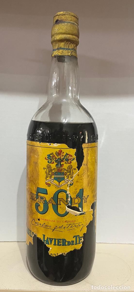 Sammlung von Weinen und Lik&ouml;ren: Botella brandy 501 de Carlos y Javier de Terry. Previsiblemente de a&ntilde;os 50, 60 o principios 70