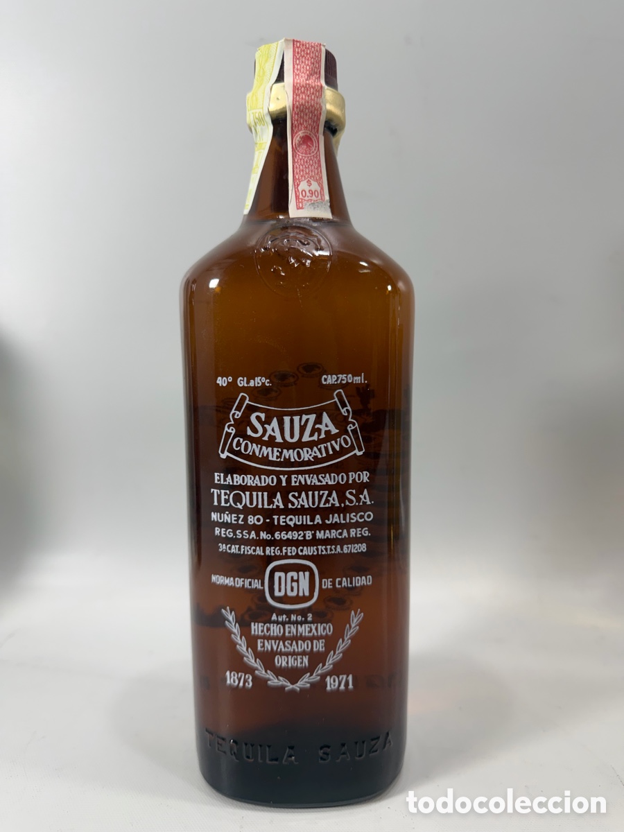 Coleccionismo de vinos y licores: Tequila Sauza Conmemorativo 1873&ndash;1971 &ndash; 750 ml &ndash; botella antigua