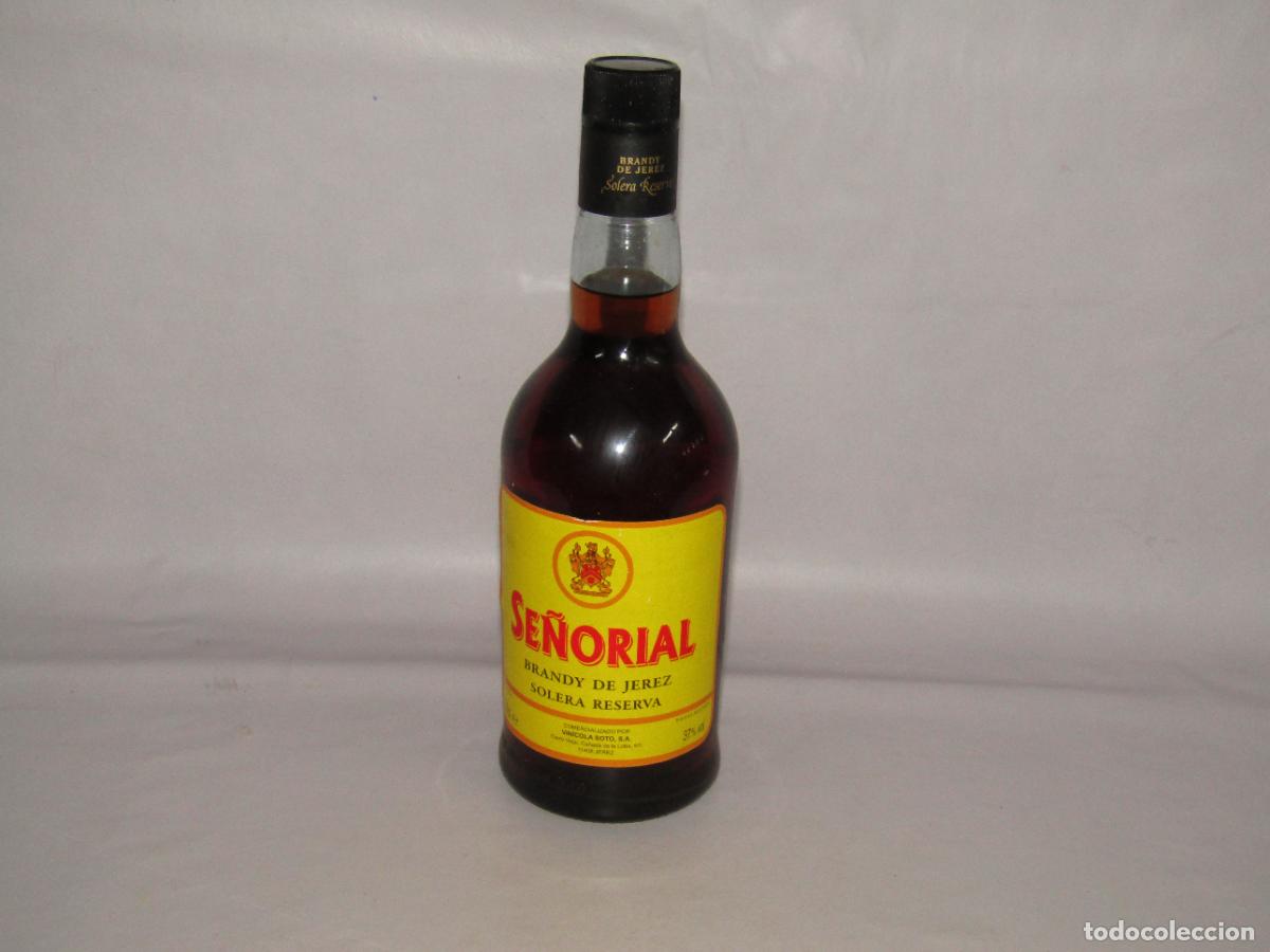Coleccionismo de vinos y licores: Antigua Botella sin Abrir de Brandy de Jerez SE&Ntilde;ORIAL Solera Reserva