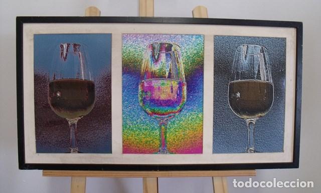 Coleccionismo de vinos y licores: Cuadro Decorativo Copas Vino Fino Abstractas