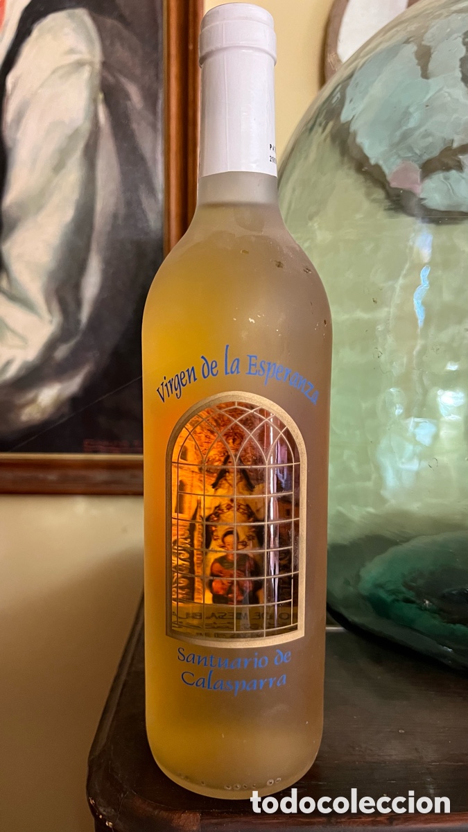 Coleccionismo de vinos y licores: ANTIGUA BOTELLA DE VINO DE LA VIRGEN DE LA ESPERANZA DE CALASPARRA ( MURCIA )