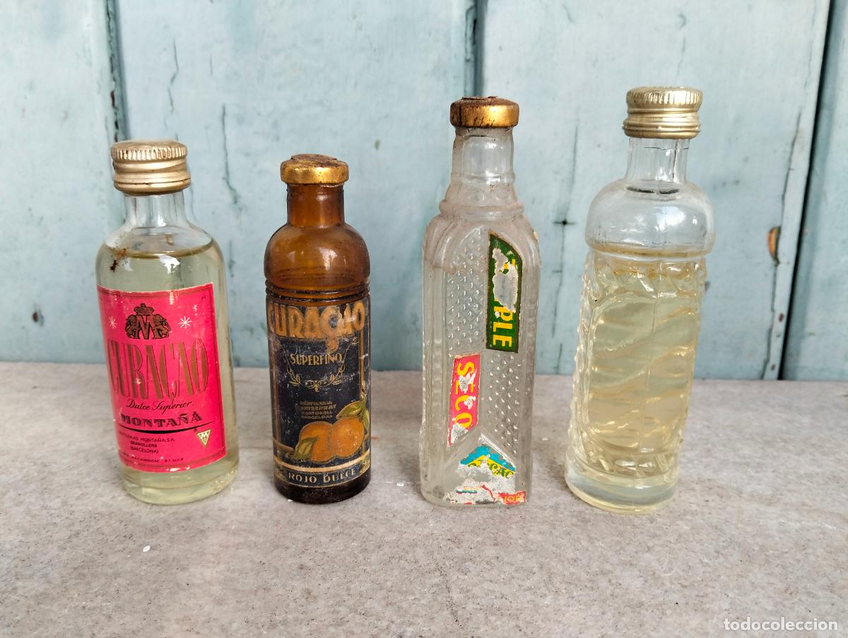 Collectionnisme de vins et liqueurs: Lote botellines de licor antiguos cura&ccedil;ao monta&ntilde;a superfino triple seco an&iacute;s
