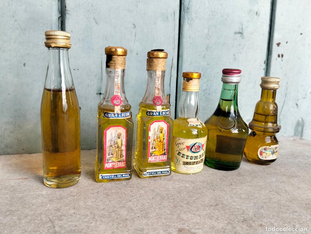 Coleccionismo de vinos y licores: Lote botellines de licor estomacal estomacales monta&ntilde;a castell del mas montserrat