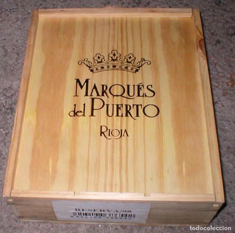Coleccionismo de vinos y licores: CAJA ORIGINAL NUMERADA 3 BOTELLAS DE VINO MARQUES DEL PUERTO RESERVA RIOJA 1998 SIN ESTRENAR OFERTA!